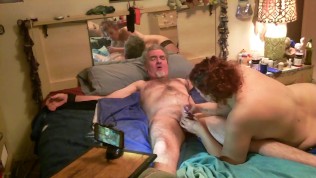 Sub has screaming orgasm riding tied down master