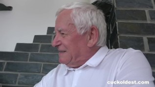 Old Couple invites younger guy to fuck