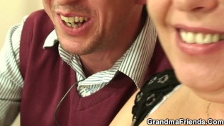 Old bitch rides strangers cocks