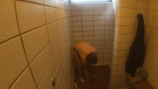 Shower and shaving my pussy camping